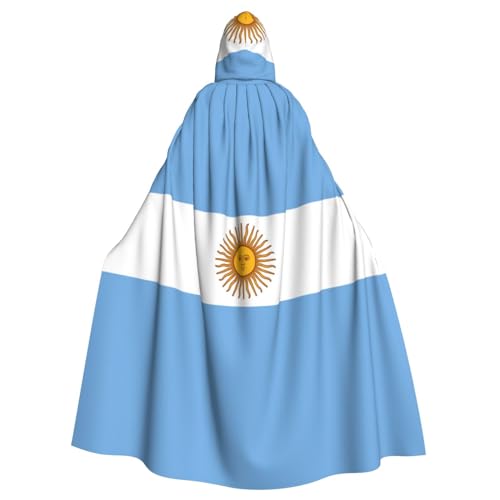 WURTON Karnevalskostüme mit argentinischer Flagge, für Erwachsene, Cosplay, Umhang mit Kapuze, für Damen und Herren, 185 cm von WURTON