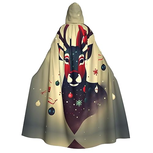 WURTON Mystischer Umhang mit Kapuze für Damen und Herren, ideal für Halloween, Cosplay und Karneval, 190 cm von WURTON