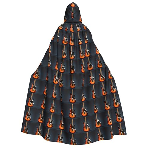 WURTON Oranger Umhang mit Kapuze für E-Gitarren, universal, für Erwachsene, mit Kapuze, Karneval, Cosplay, Kostüm, Umhang, 190 cm von WURTON
