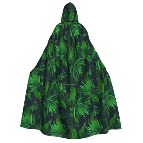 WURTON Umhang mit tropischer Pflanze, voller Länge, Karnevals-Umhang mit Kapuze, Unisex, Cosplay-Kostüme, Umhang für Erwachsene, 190 cm von WURTON