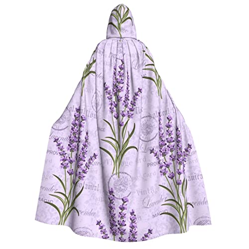 WURTON Wurtonlavender Stempel-Druck, Unisex, perfekt für Karneval, Mottoparty, Dekoration, Kapuzenumhang für Kinder, stilvoller Kapuzenumhang von WURTON