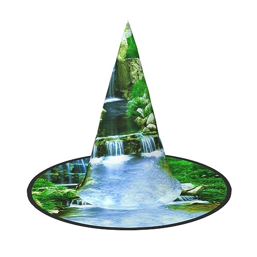 Wasserfall Fließen Nach unten Druck Faltbare Spitze Erwachsene Hexen Hüte Zauberer Halloween Cosplay Zubehör Für Frauen von WURTON