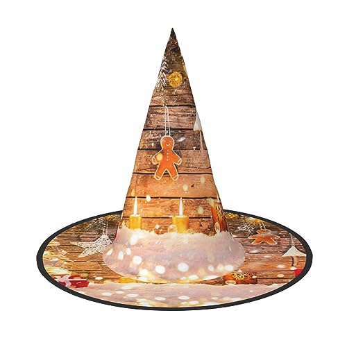 Weihnachtsbäume Kerzen Drucken Faltbare Spitze Erwachsene Hexen Hüte Zauberer Halloween Cosplay Zubehör Für Frauen von WURTON
