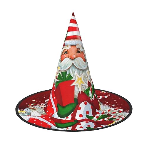 Weihnachtsmann 1 Druck Faltbare Spitze Erwachsene Hexen Hüte Zauberer Halloween Cosplay Zubehör Für Frauen von WURTON