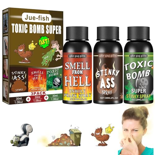 WUSANNA 3 Flasche Stinkbomben, Fart Spray, Furzspray, Pupsspray, Furz Spray Stinkbombe Arsch Streich, Stinkbombe Halloween Streichspielzeug für Furzende Kinder Und Erwachsene. WUSANNA 3 Flasche Stinkbomben, Fart Spray, Furzspray, Pupsspray, Furz Spray Stinkbombe Arsch Streich, Stinkbombe Halloween Streichspielzeug für Furzende Kinder Und Erwachsene. von WUSANNA