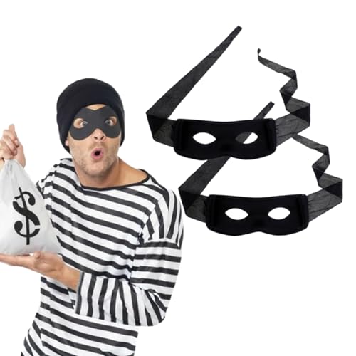 WUSJCOF 1 Stück Panzerknacker Maske Stoffbrille Bankräuber Kostümzubehör für Fasching Karneval Halloween, Unisex Einheitsgröße für Erwachsene und Kinder WUSJCOF 1 Stück Panzerknacker Maske Stoffbrille Bankräuber Kostümzubehör für Fasching Karneval Halloween, Unisex Einheitsgröße für Erwachsene und Kinder von WUSJCOF