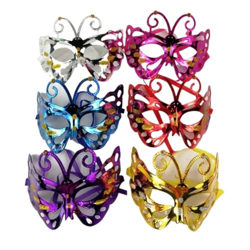 WUYXTO Maskerade Maske 6PCS Junge Mädchen Maske Schmetterling Cosplay Prop Halbe Gesichtsmasken Kostüm Show Geburtstag von WUYXTO