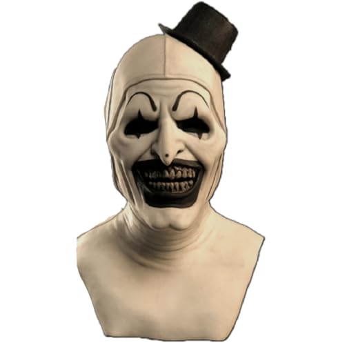 WVWMYM Halloween Terrifier Maske mit Cosplay Kostüm Requisiten (Schwarz) von WVWMYM