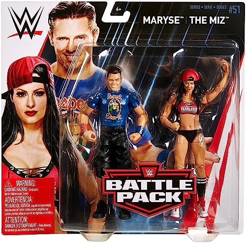 Mattel FMF78 WWE Basis Figuren 2er-Pack The Miz und Maryse, 15 cm von WWE