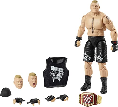 WWE Brock Lesnar Ultimate Edition Wave 4 Multipose 15,2 cm Actionfigur mit Einstiegsausrüstung, extra Köpfen und austauschbaren Händen ​ von WWE