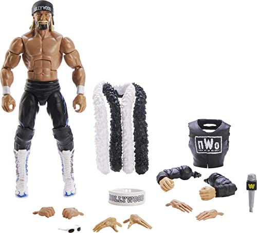 WWE HKP12 - Elite WrestleMania Hollywood Hoogan Actionfigur, bewegliches WWE Sammlerstück mit Zubehör, Spielzeug Geschenk für Kinder und Fans ab 8 Jahren von Mattel