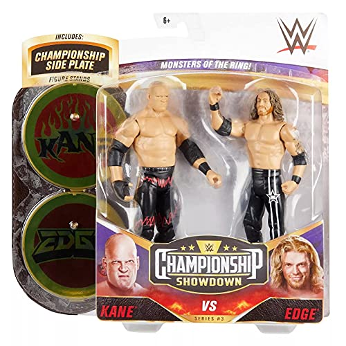 WWE GVJ19 - Action Figuren 2er-Pack (15 cm) Kane vs Edge, Geschenk zum Sammeln für WWE Fans ab 6 Jahren von Mattel