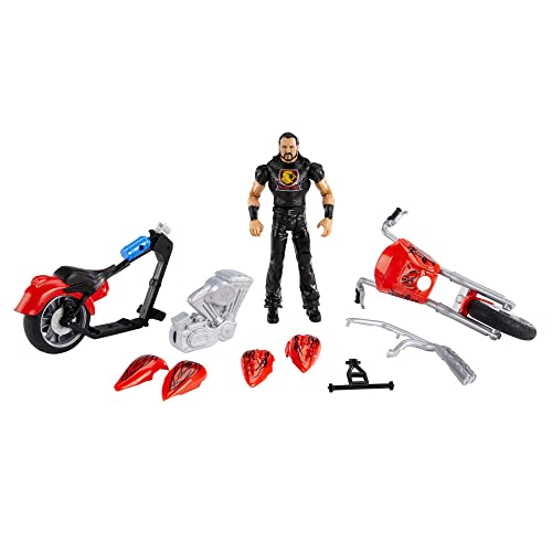 WWE GYX60 - Wrekkin’ Slam Cycle Motorrad mit Drew McIntyre Basis-Actionfigur, Geschenk für Kinder ab 6 Jahren von WWE