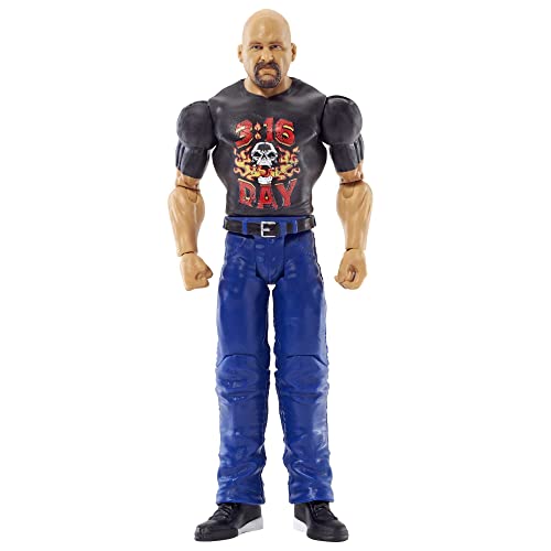WWE HDD34 - Stone Cold Steve Austin Actionfigur, beweglich, ca. 15 cm, zum Spielen und Sammeln, Spielzeug für Kinder ab 6 Jahren von WWE