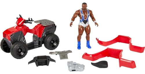 WWE HDM06 - Wrekkin Slam 'N Spin ATV mit drehenden Lenkstangen u, inkl. 15cm Big E Basic Action Figur, Spielzeug Geschenk für Kinder ab 6 Jahren von WWE