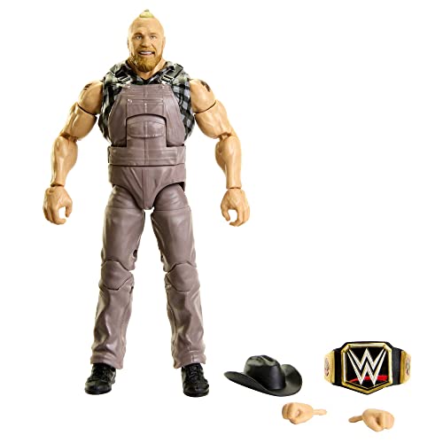 WWE HKN75 - WWE Elite Brock Lesnar-Figur mit Zubehörteilen, Geschenke zum Sammeln, Action Figur ab 8 Jahren von Mattel
