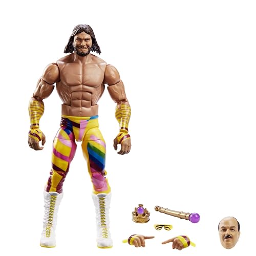 WWE HKP10 - Elite WrestleMania "Macho King” Randy Savage Actionfigur, bewegliches WWE Sammlerstück mit Zubehör, Spielzeug Geschenk für Kinder und Fans ab 8 Jahren von Mattel