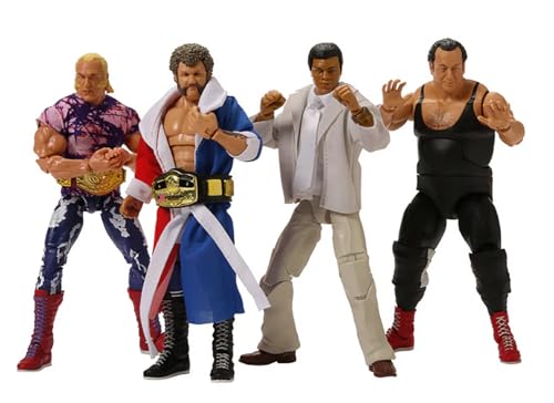 WWE Legends Territory Era Ali Monsoon Graham Race Action Figuren, 4 Stück von WWE