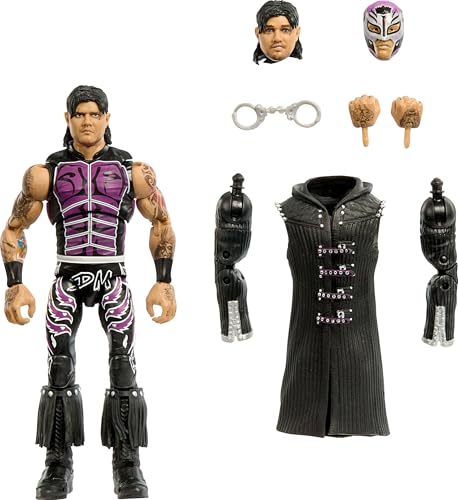 WWE Mattel Ultimative Edition Actionfigur & Zubehör, 15,2 cm Dominik Mysterio Sammelset, austauschbare Köpfe & Hände, 30 Gelenkpunkte WWE Mattel Ultimative Edition Actionfigur & Zubehör, 15,2 cm Dominik Mysterio Sammelset, austauschbare Köpfe & Hände, 30 Gelenkpunkte von WWE