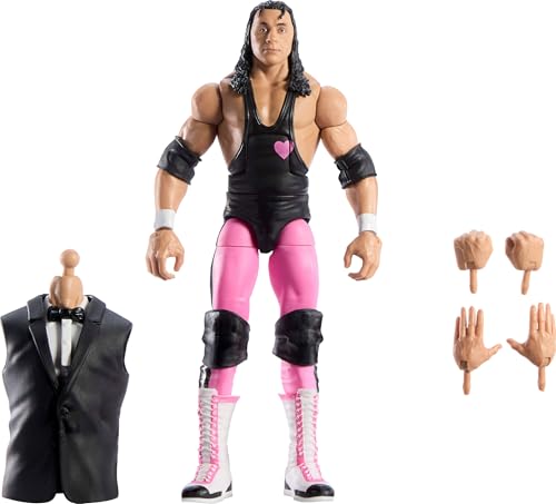 WWE Mattel Elite-Kollektion Actionfigur & Zubehör, Premium-Live-Event Bret Hart Set, Wrestlemania mit Howard Finkel Build-A-Figure-Teilen WWE Mattel Elite-Kollektion Actionfigur & Zubehör, Premium-Live-Event Bret Hart Set, Wrestlemania mit Howard Finkel Build-A-Figure-Teilen von WWE