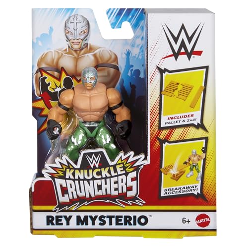 WWE Rey Mysterio Knuckle Crunchers 6 Spielzeug-Wrestling-Actionfigur, Grün von WWE
