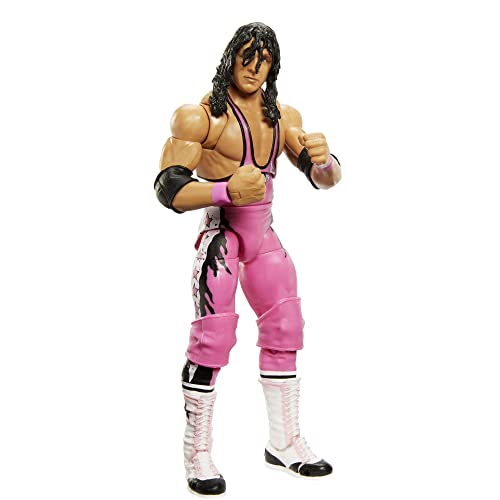WWE Ultimate Edition Actionfigur Bret „Hitman“ Hart Legends Sammelfigur mit austauschbarem Zubehör, zusätzlichen Köpfen und austauschbaren Händen - HLN20 von Mattel