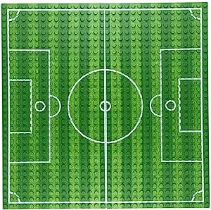 FBARTL Bauplatte mit 2-Blöcken, 25,4 x 12,7 cm, kompatibel mit den meisten Produktbasen, Fußballfeldform, grün von FBARTL