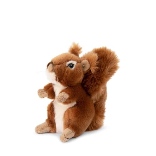 WWF 14546 - Plüschtier Eichhörnchen, lebensecht gestaltetes Kuscheltier, ca. 15 cm groß, wunderbar weich und kuschelig, Handwäsche möglich, Braun von DXQ