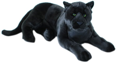 WWF Plüsch ACP00792, Plüschtier Schwarzer Panther [liegend] (81cm), besonders Flauschige und lebensechte Plüschtierkollektion, hohe Qualitäts- und Sicherheitsstandards von WWF