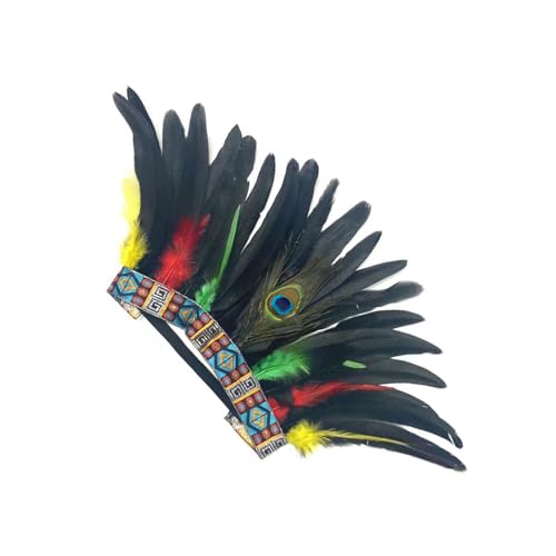 WWHJR Indisches gefiedertes Haarband Festival Kostüm Requisiten Foto Stirnband Tribe Kopfschmuck Karneval Festival Feier Kopfbedeckung Karneval Kopfschmuck von WWHJR