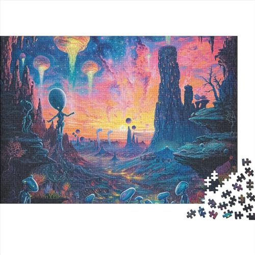 Alien Puzzle 1000 Teile Oil Painting Puzzle Für Kinder Herausforderungsspielzeug Farbenfrohes Puzzlespiel Ab 14 Jahren 1000pcs (75x50cm) von WWJLRLXTO