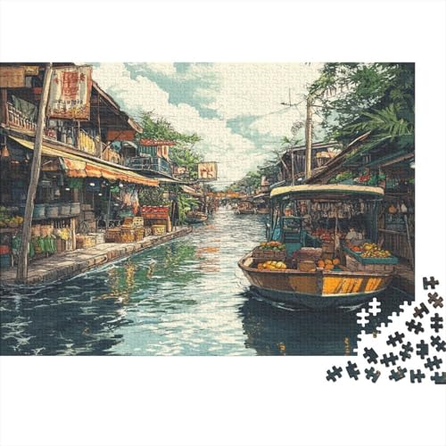 Amsterdamer Kanal Puzzle 1000 Teile Puzzle Für Erwachsene Und Kinder Ab 14 Jahren Puzzel 1000pcs (75x50cm) von WWJLRLXTO