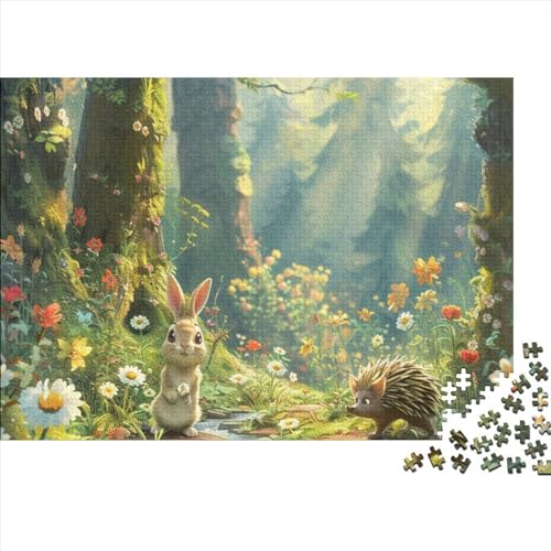 Animal Puzzle 1000 + Puzzle for Adults, Rabbit Puzzle Game, for Adults Stress Relieve Children Educational for Adults and Children from 14 Years 1000pcs (75x50cm) von WWJLRLXTO