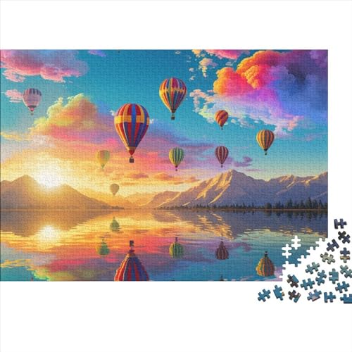 Beautiful Hot Air Balloon 1000 Piece Puzzle Impossible Puzzle, Hot Air Balloon Puzzle Game, for Adults Stress Relieve Family Puzzle Game for Adults and Children from 14 Years 1000pcs (75x50cm) von WWJLRLXTO