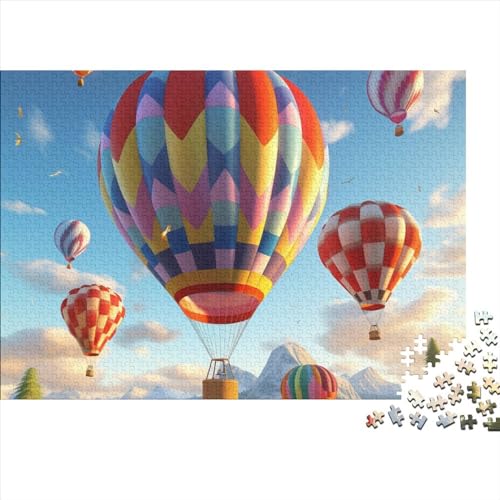 Beautiful Hot Air Balloon 1000 Piece Puzzle Impossible Puzzle, Hot Air Balloon Puzzle Game, for Adults Stress Relieve Game Toy Gift for Adults and Children from 14 Years 1000pcs (75x50cm) von WWJLRLXTO