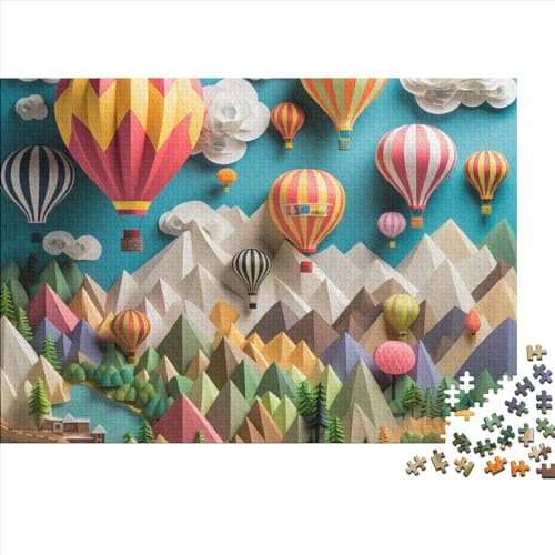 Beautiful Hot Air Balloon 1000 Pieces Puzzles Impossible Puzzle, Hot Air Balloon Puzzle Game, for Adults Stress Relieve Family Puzzle Game for Adults and Children from 14 Years 1000pcs (75x50cm) von WWJLRLXTO