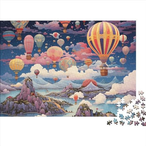Beautiful Hot Air Balloon Puzzle, Puzzle for Adults, Hot Air Balloon Puzzle Game, for Adults Stress Relieve Children Educational for Adults and Children from 14 Years 1000pcs (75x50cm) von WWJLRLXTO