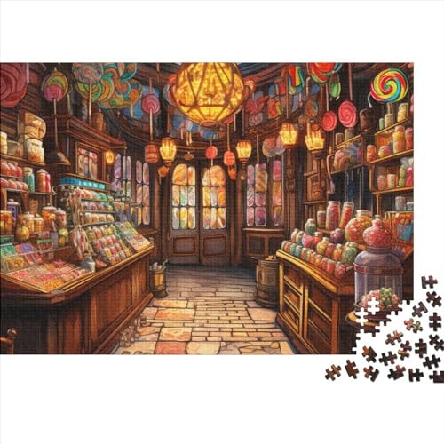 Candy Store 1000 Piece Puzzle Impossible Puzzle, Art Skill Game for The Whole Family, for Adults Stress Relieve Game Toy Gift for Adults and Children from 14 Years 1000pcs (75x50cm) von WWJLRLXTO