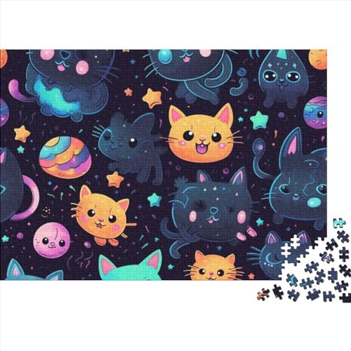 Cat 1000 Piece Puzzle Impossible Puzzle, Art Puzzle Game, for Adults Stress Relieve Family Puzzle Game for Adults and Children from 14 Years 1000pcs (75x50cm) von WWJLRLXTO