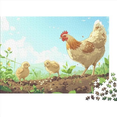 Chicken 1000 Teilige Field Chicken Puzzle Für Erwachsene Und Kinder Herausforderungsspielzeug Farbenfrohes Puzzlespiel Ab 14 Jahren 1000pcs (75x50cm) von WWJLRLXTO