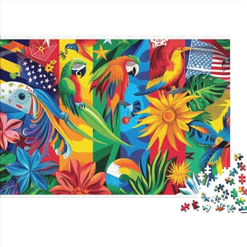 Colored Parrot Puzzles Für Erwachsene 1000 Teile Puzzle Für Kinder Herausforderungsspielzeug Farbenfrohes Puzzlespiel Ab 14 Jahren 1000pcs (75x50cm) von WWJLRLXTO