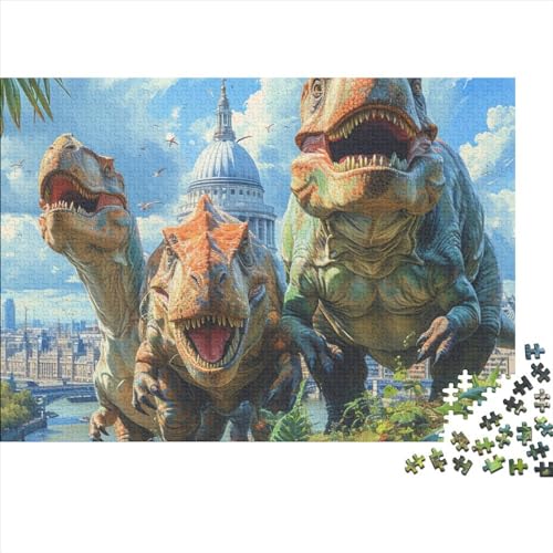 Dinosaur Puzzle 1000 Teile Tyrannosaurus Rex Puzzle Für Kinder Herausforderungsspielzeug Farbenfrohes Puzzlespiel Ab 14 Jahren 1000pcs (75x50cm) von WWJLRLXTO