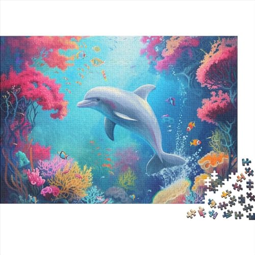 Dolphin 1000 Teilige Marine Animals Puzzle Für Kinder Herausforderungsspielzeug Farbenfrohes Puzzlespiel Ab 14 Jahren 1000pcs (75x50cm) von WWJLRLXTO