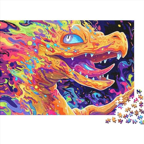 Dragon Puzzle 300 Teile Colorful Dragon Puzzle Für Erwachsene Und Kinder Herausforderungsspielzeug Lernspiel Puzzlespiel Ab 14 Jahren 300pcs (40x28cm) von WWJLRLXTO