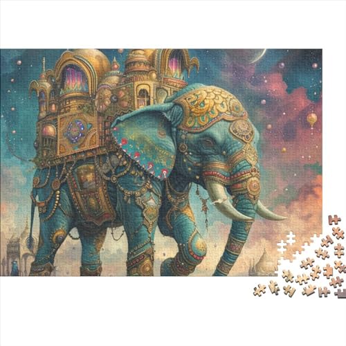 Elephant Puzzles Für Erwachsene 1000 Teile Oil Painting Puzzles Für Erwachsene Herausforderungsspielzeug Farbenfrohes Puzzlespiel Ab 14 Jahren 1000pcs (75x50cm) von WWJLRLXTO