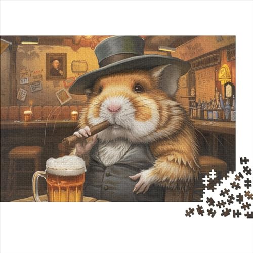 Hamster Puzzle 1000 Teile Drinking Hamster Puzzles Für Erwachsene Herausforderungsspielzeug Lernspiel Puzzlespiel Ab 14 Jahren 1000pcs (75x50cm) von WWJLRLXTO