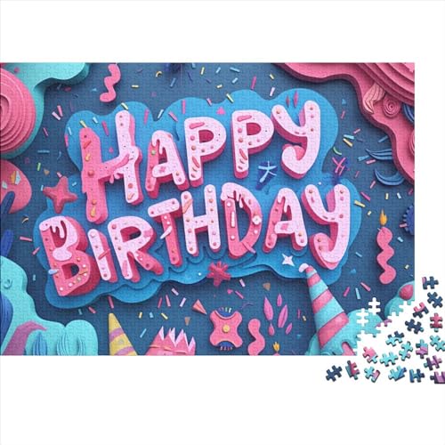 Happy Birthday Puzzle 1000 + Impossible Puzzle, Cartoon Skill Game for The Whole Family, for Adults Stress Relieve Family Puzzle Game for Adults and Children from 14 Years 1000pcs (75x50cm) von WWJLRLXTO