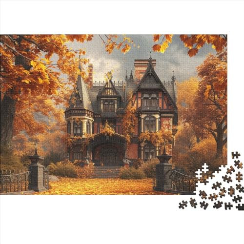 House Puzzle 1000 Teile Autumn Scenery Puzzles Für Erwachsene Herausforderungsspielzeug Farbenfrohes Puzzlespiel Ab 14 Jahren 1000pcs (75x50cm) von WWJLRLXTO