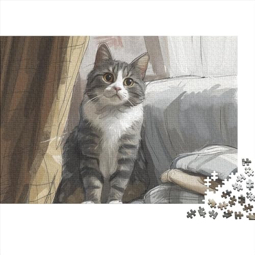 Kitten Puzzles Für Erwachsene 1000 Teile Cute Cat Puzzle Für Kinder Herausforderungsspielzeug Lernspiel Puzzlespiel Ab 14 Jahren 1000pcs (75x50cm) von WWJLRLXTO