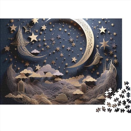 Moon 1000 Piece Puzzle Art Puzzle for Adults, Skill Game for The Whole Family, for Adults Stress Relieve Game Toy Gift for Adults and Children from 14 Years 1000pcs (75x50cm) von WWJLRLXTO